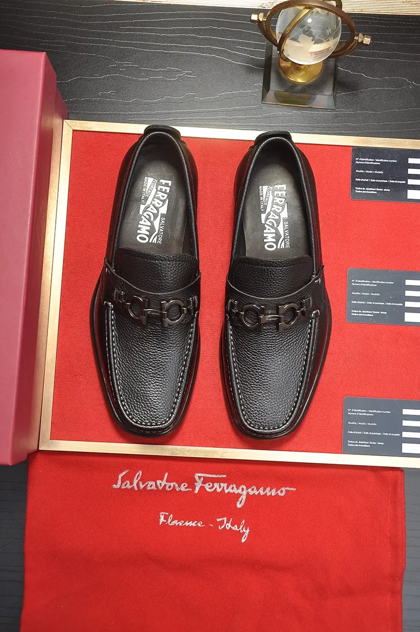 Men's shoes 💰500💶[Ferragamo/Ferragamo] The latest model in the counter. Original imported open-sided high-quality cowhide hand-woven + imported 🐂 cowhide + original luxury metal buckle + original combination outsole. Comparison without pressure 38--44🎉